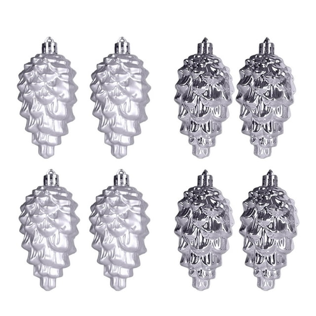 Juego de adornos para árboles de Navidad 8pcs 9cm Colgantes de bolas de plástico | Decoraciones colgantes irrompibles | Clásico Navideño Rojo Oro Plata | Adornos ligeros Easy-Hang | Ideal para