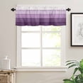 thumbnail image 7 of Purple Ombre Kitchen Curtain Set, Farmhouse Vintage Wooden Striped Window Valance and Tiers 24" Length, Light Filtering Short Curtains Valance for Cafe Bathroom Bedroom 54"x18", 7 of 7