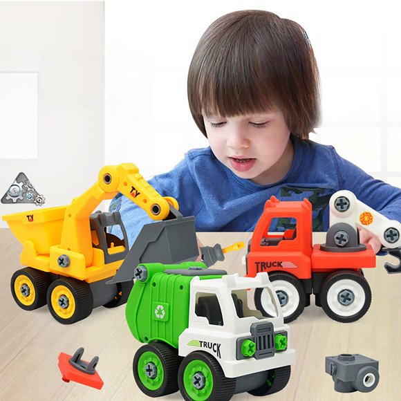 HUASHENG Ensemble de Blocs de Construction Amovibles Véhicule d'Ingénierie Assemblage par Vis Modèle de Véhicule d'Ingénierie DIY