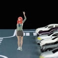 thumbnail image 4 of Tiny 1/64 Collectible Diorama Fitness Woman Man Figure Street Train Road - skirt girl red, 2.8-3cm, 4 of 10