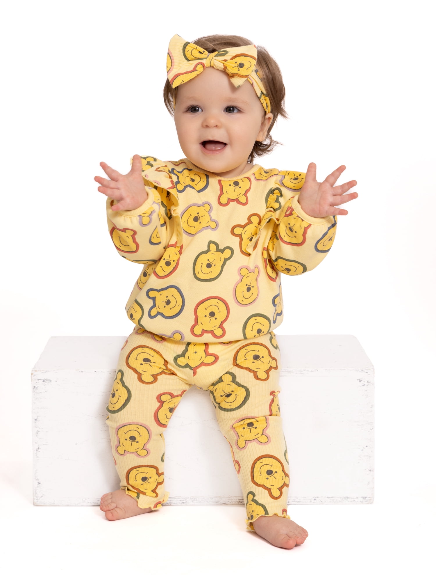Character Baby Girls Long Sleeve Top, Headband & Leggings Set, 3-Piece, Sizes 0/3 Months-24 Months