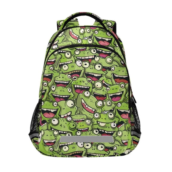 ALAZA Cute Doodle Frog Backpack Elementary School Bag Bookbag Travel Rucksack