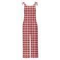 thumbnail image 5 of Lenpel Women's Jumpsuits Plus Size Sleeveless Spaghetti Strap Striped Plaid Straight Leg Rompers Causal Loose Overalls with Pockets, 5 of 5