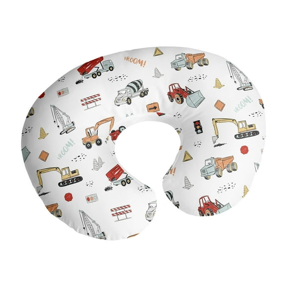 Sweet Jojo Designs Construction Truck Red Blue and Grey Nursing Pillow Cover Case (Pillow Not Included) (Pillow NOT Included)