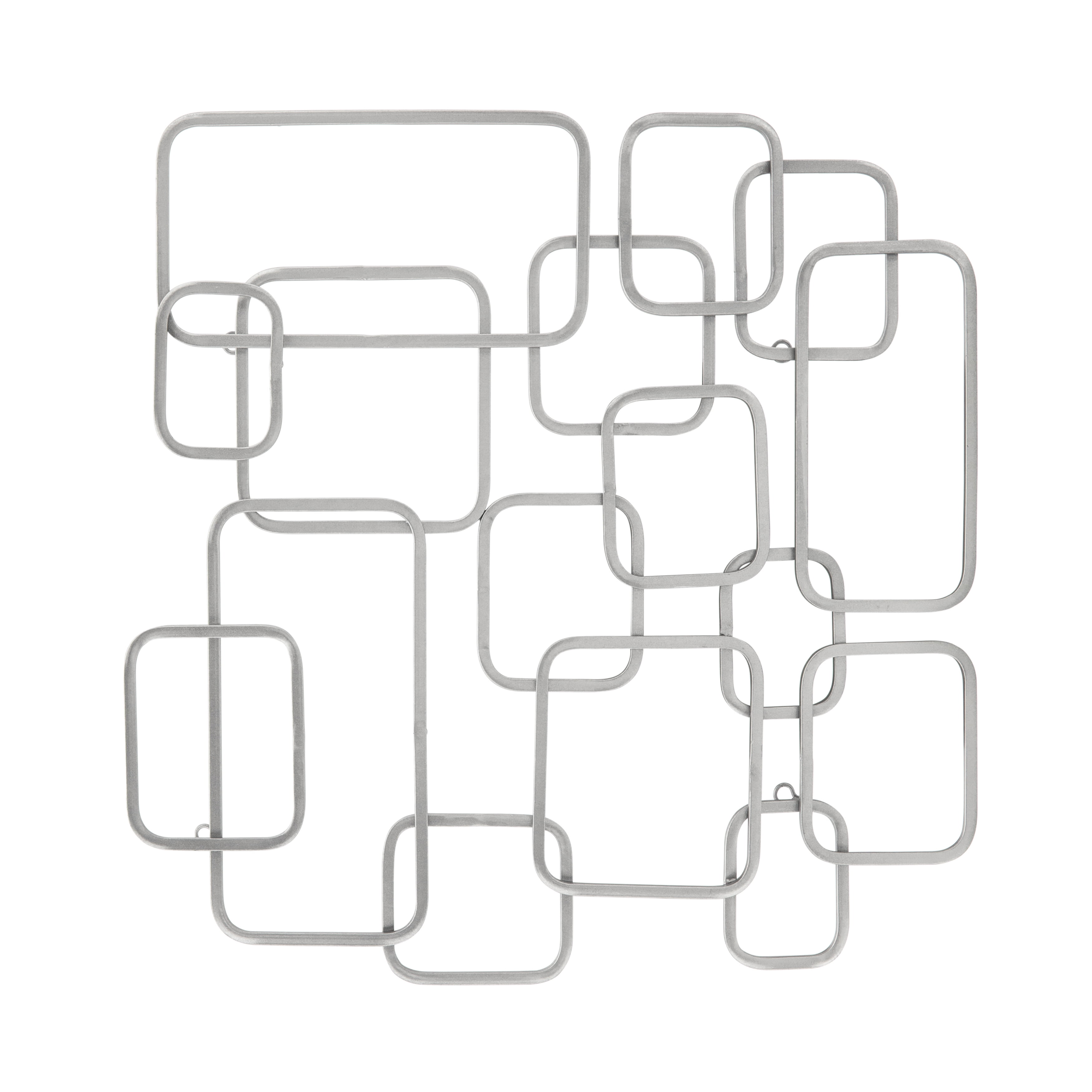 Sagebrook Home Metal 26", Rectangular Wall Decor, Silver