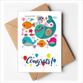 thumbnail image 1 of Célébration Poisson Coloré Océan Cartes de Mariage Félicitations Enveloppes de Voeux, 1 of 3