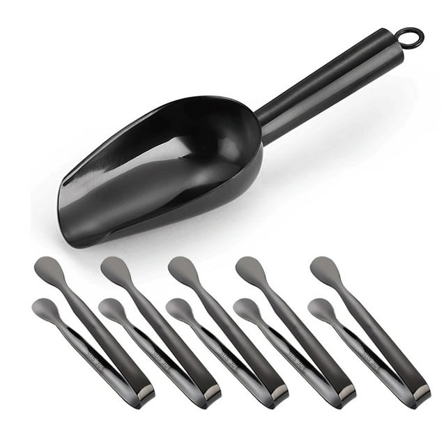Cuchara de hielo de acero inoxidable - Pala de hielo metálica resistente para congelador, bar y cocina - Perfecta para cubitos de hielo, granos de café, azúcar y uso en fiesta