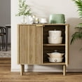 thumbnail image 3 of Sideboard Buffet Cabinet with Storage Modern Fluted Credenza with Doors and Adjustable Shelves Wood Coffee Bar for Dining Room Living Room Kitchen Entryway, 3 of 7
