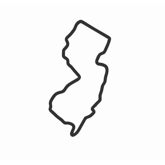 State Map Outline New Jersey Vinyl Decal Sticker UV & Waterproof Bumper Window Laptop Automotive Water Bottle Gift accessories – BLACK 5"
