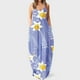 thumbnail image 2 of Vestido largo de playa ajustado con estampado Floral a rayas sin mangas con cuello en V y cintura media a la moda para mujer Pompotops ghjkhdj8388, 2 of 5