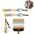 thumbnail image 2 of Juego de 4 pinceles para tiza y cera, de cerdas naturales, para muebles, madera y decoración del hogar. Incluye pinceles planos, redondos y grandes de tiza., 2 of 8