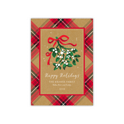 Personalized Holiday Card - Cozy Mistletoe - 5 x 7 Flat