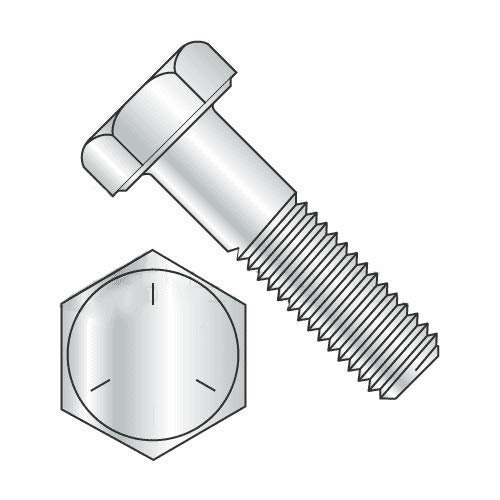Newport Fasteners Hex Bolts, Grade 5 Zinc Plated, 1/2"-13 x 10 (Quantity: 25 pcs) Partially Threaded UNC Thread (Thread Size: 1/2") x (Length: 10")