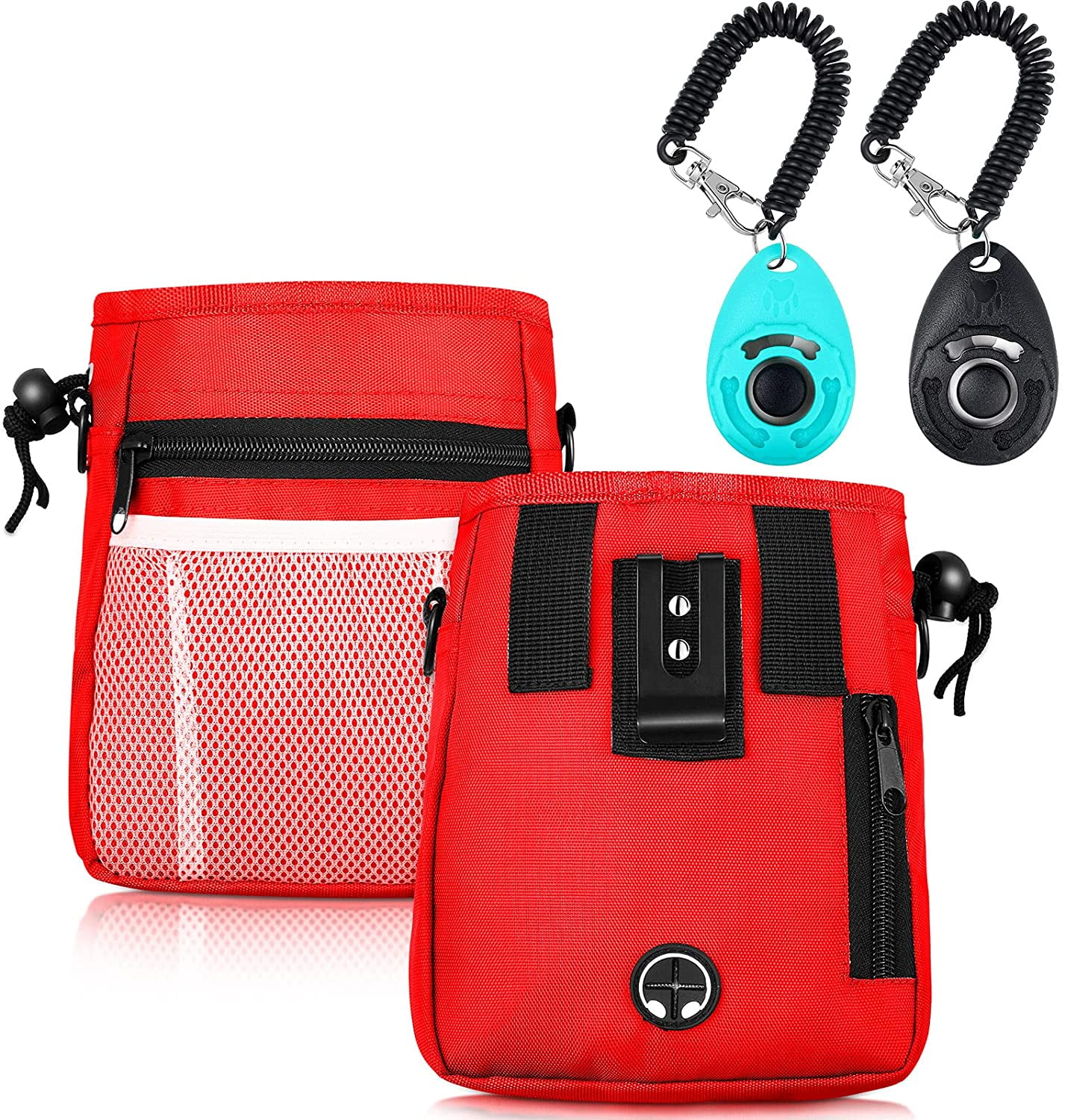 Dog Clicker Training Kit, Dog Treat Training Pouch and 2 Pieces Pet