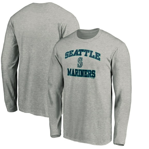 Men's Heathered Gray Seattle Mariners Team Heart & Soul Long Sleeve T-Shirt