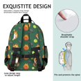 thumbnail image 5 of Football and Tennisball Green Pattern Cute School Backpack Bag for School with Padded Back and Adjustable Shoulder Straps 15.25"x11.5"x5.25", 5 of 5