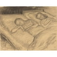 thumbnail image 3 of Leopold von Kalckreuth 18x15 Black Modern Framed Museum Art Print Titled - The Artist's Children Wolf and Anna Asleep (C. 1900), 3 of 5