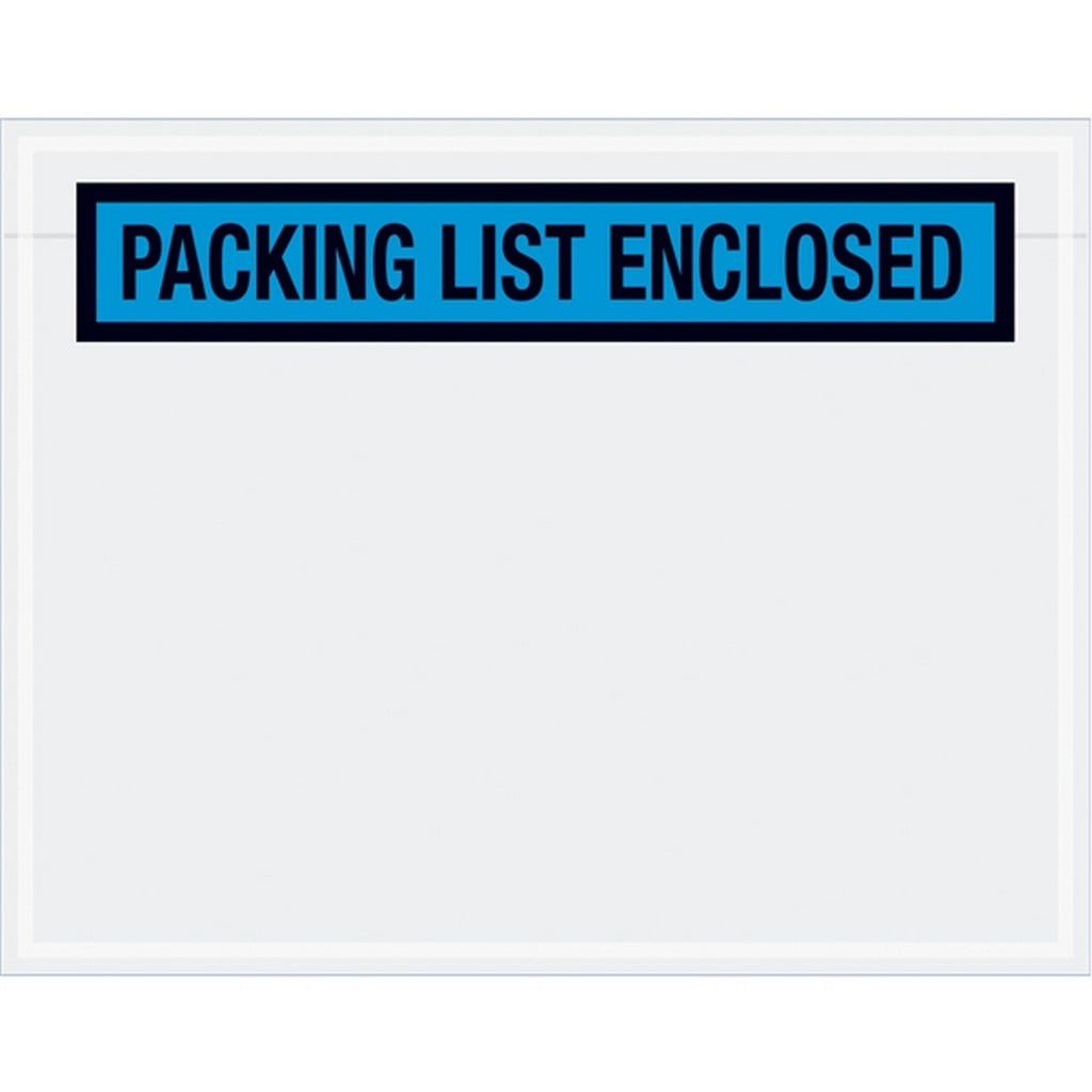 Category PL458 Packing List Envelopes 7 x 5 1/2 Blue Packing List Enclosed Panel Face