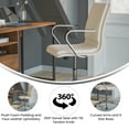 thumbnail image 6 of Emma + Oliver Modern Taupe Faux Leather Upholstered Mid-Back Home Office Chair with Arms and 5 Star Brushed Chrome Base, 6 of 12