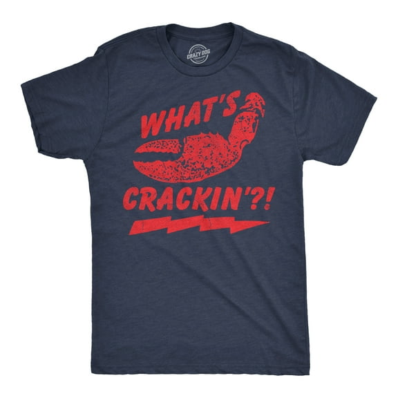 Mens Funny T Shirts Whats Crackin Sarcastic Lobster Graphic Novelty Tee for Men Graphic Tees