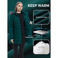 thumbnail image 6 of Wantdo Women's Winter Jacket Mid-Length Winter Coat Hooded Puffer Jacket Blackish Green L, 6 of 10
