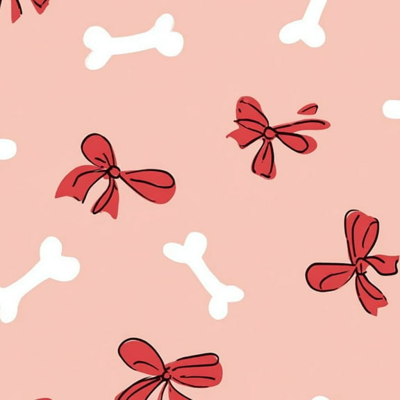 Peel and Stick Wallpaper Red Bows White Bones Soft Pink Wall Mural 17.7in x 9.8ft Self Adhesive Removable Wall Paper Renter Friendly Wallpaper for Nursery Bedroom Cabinets Christmas Decor