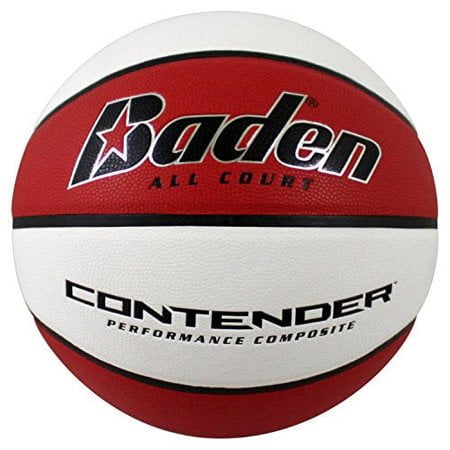 Baden Contender Official Wide Channel Basketball, Red/White, 29.5-Inch