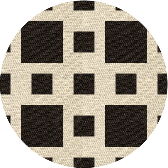 Ahgly Company Indoor Round Patterned Milk Chocolate Brown Area Rugs, 7' Round