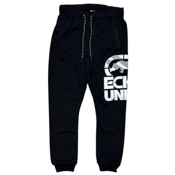 Ecko Unltd Men's Sweatpants Embroidered Logo Black Fleece Jogger (Small, Black)