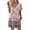 Purple, variant on Women's Floral Print V-Neck Short Sleeve Casual Dress with Pocket, Pullover Summer Dress, Comfortable Loose Fit, Fashionable Ladies Clothing,Pink,M