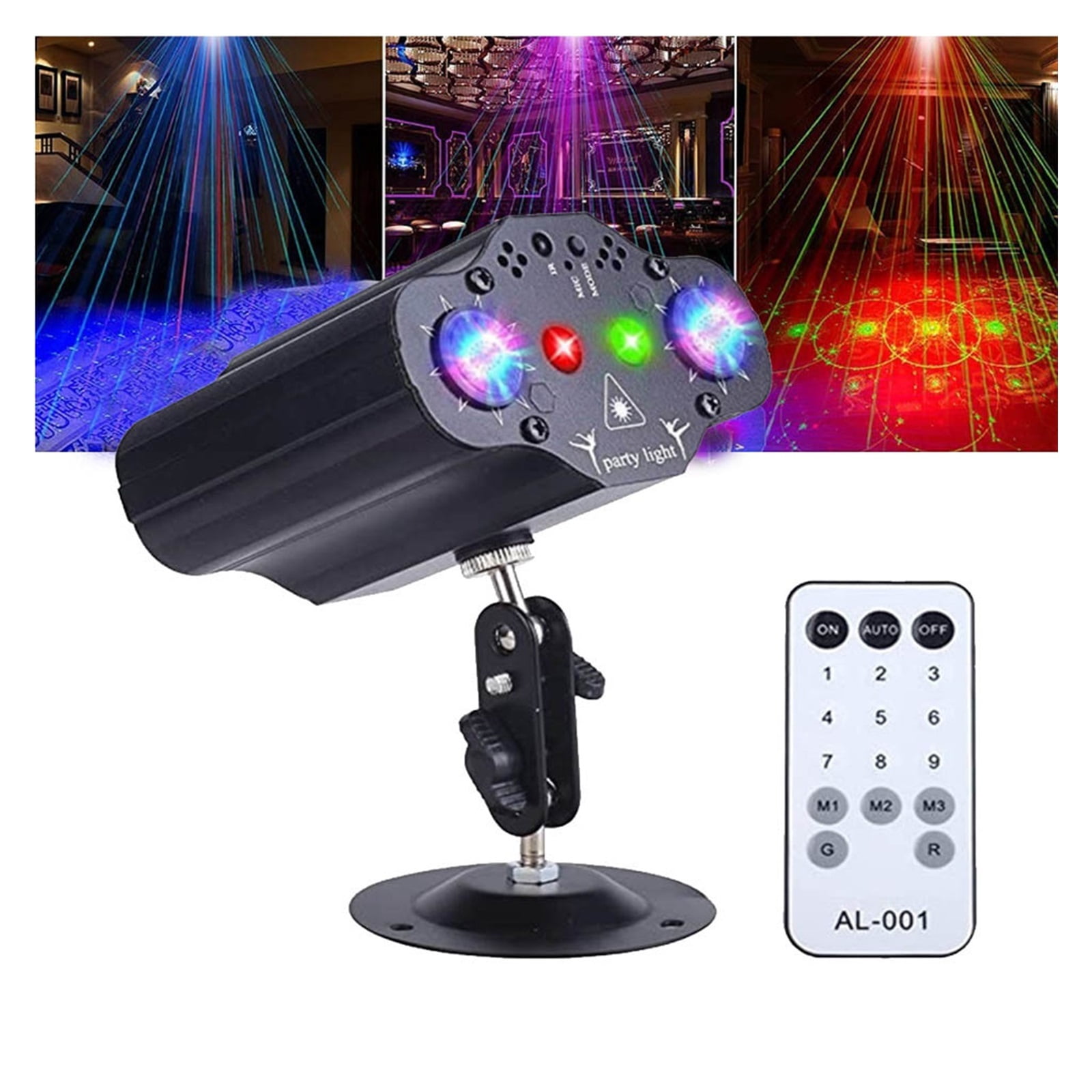 Outdoor Stage Disco Party Light DJ Projector Lamp Red Green Blue Strobe Lights With Remote For Party Decor Sound Activated ,Party Event Wedding Holiday Bar Club