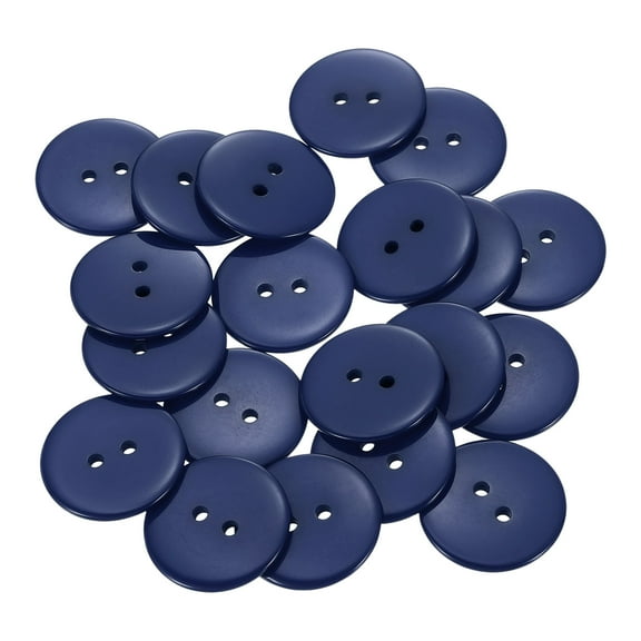 20pcs Resin Sewing Button, 25mm (1") 2 Holes Round Craft Buttons, Midnight Blue