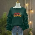 thumbnail image 5 of Yteetum Women's Merry Christmas Sweatshirts Oversized Crewneck Christmas Pleated Ruffle Trim Pullover Hoodless Sweatshirts Tops Womens Casual Xmas Graphic Round Neck Loose Lantern Sleeve Sweatshirts, 5 of 7