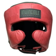 Invincible Fight Gear All Leather Boxing Headgear for Training Sparring Kickboxing, MMA, Muay Thai Headgear Unisex for Men or Women Size Small/Medium