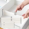 thumbnail image 1 of Organizer Drawer Divider, Set of 4 Adjustable Drawer Dividers for Vanity, Bathroom, Kitchen, Office, 1 of 5
