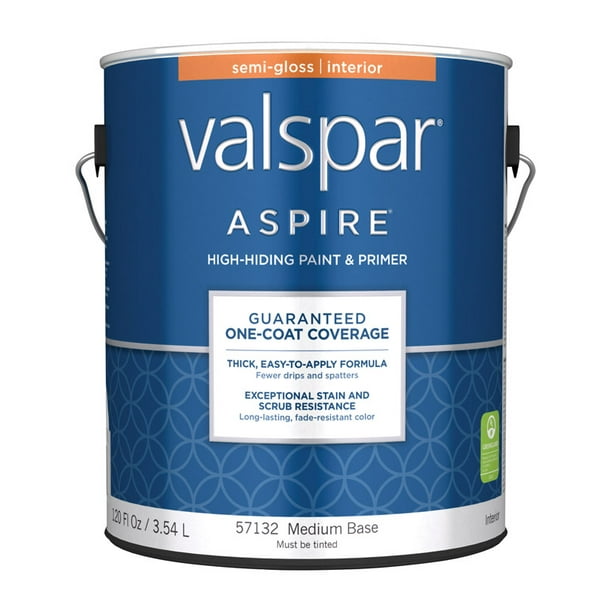 Valspar Aspire SemiGloss Tintable Medium Base Acrylic Latex Paint and