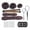 Brown, variant on Hair Accessories Set - Foam Sponge Bun Shapers, Magic French Twist Clip, Snap Bun Makers, Elastic Bands, and Hair Pins (Brown)