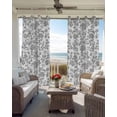 thumbnail image 4 of Grey Flower Blackout Curtains 84 Inches Long, Vintage Farmhouse Boho Leaf Spring Plant Thermal Insulated Black Out Curtains, Darkening Window Curtain Drapes for Bedroom Living Room 42"x84" 2 Panels, 4 of 8