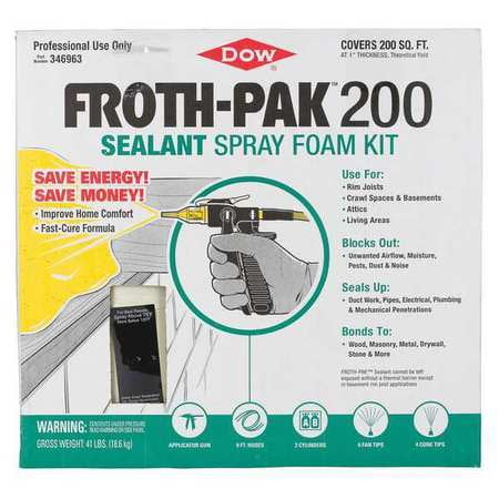 - Froth-Pak 346963 Cream Insulating Spray Foam Sealant Kit, 41 lb.