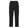 thumbnail image 5 of BUIgtTklOP No Boundaries Pants For Women Clearance 2024 Women Casual Pockets Elastic Waist Pants Loose Long Trousers Pants, 5 of 6