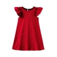 thumbnail image 5 of Gubotare Dress for Toddler Girls Girls Dress Summer Ruffle Sleeve Mesh A Line Casual Party Dresses with Pockets for Kids Size 8-9 (Brick Red,8-9 Years), 5 of 5