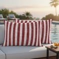 thumbnail image 3 of Lumbar Pillow Covers 20x12 Inch Set of 2, Red Geometric Waterproof Outdoor Pillow Covers, Vintage Stripes Abstract Modern Art Decorative Cushion Pillowcases for Couch, Sofa, Bed, Garden, Patio, 3 of 9