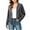 Gray, variant on Women's Zip Up Bomber Jackets, Lightweight V Neck Casual Thumb Hole Cuffs Long Sleeve Tops Fall Outerwear with Pockets Brown Size L