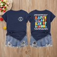 thumbnail image 2 of WEIWEN Happy Last Day of School Teacher Shirt Women Going Out Oversized Tshirts Shirts for Women Graphic Tees Womens Summer Tops Gifts for Teachers Navy, M, 2 of 3