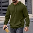 thumbnail image 2 of VNKIDY Men's Sweatshirts Casual Long Sleeve Drawstring Hoodie With Pocket Male Solid Color Pullover Autumn Winter Streetwear Hiking Camping Sports Cozy, 2 of 4