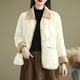 thumbnail image 5 of Chaquetas y abrigos casuales de manga larga sin capucha para mujer, chaqueta informal holgada con solapa y botones, de moda, de poliéster., 5 of 5