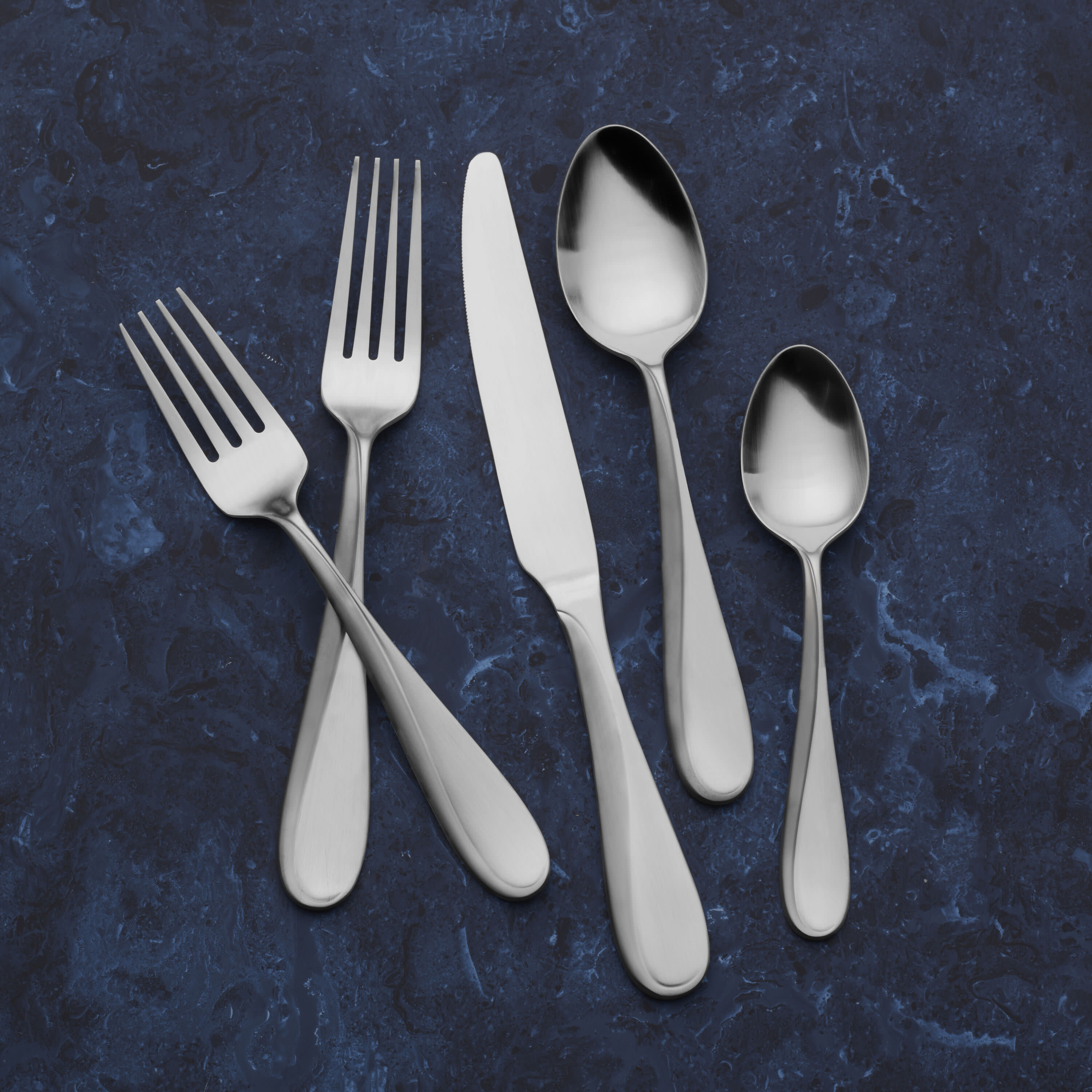 Pfaltzgraff Mirage Frost Set Posate 42 Pezzi – Servizio 8 Persone, Acciaio Inox 18/0, Finitura Opaca, Con Caddy Contenitore