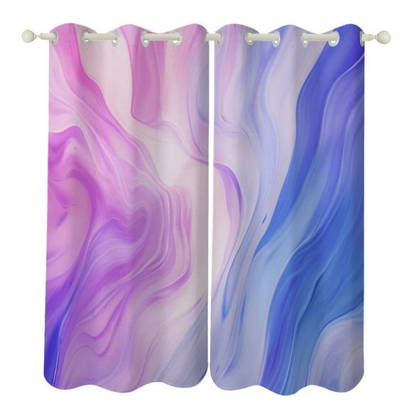 Colorful Marble Pattern Blackout Curtains for Bedroom Curtains Insulated Room Darkening Window Drapes for Living Room