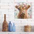 thumbnail image 2 of 7.78in Square Artistic Wall Clock Dual-Purpose Tabletop & Hanging Decor Silent Non-Ticking Clocks for Home Office Small Highland Cattle, 2 of 7
