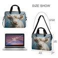 thumbnail image 3 of 16" Laptop Briefcase for Work Travel Laptop Shoulder Bag Carrying Handbag Laptop Case Highland Cow and Blue Flowers, 3 of 8